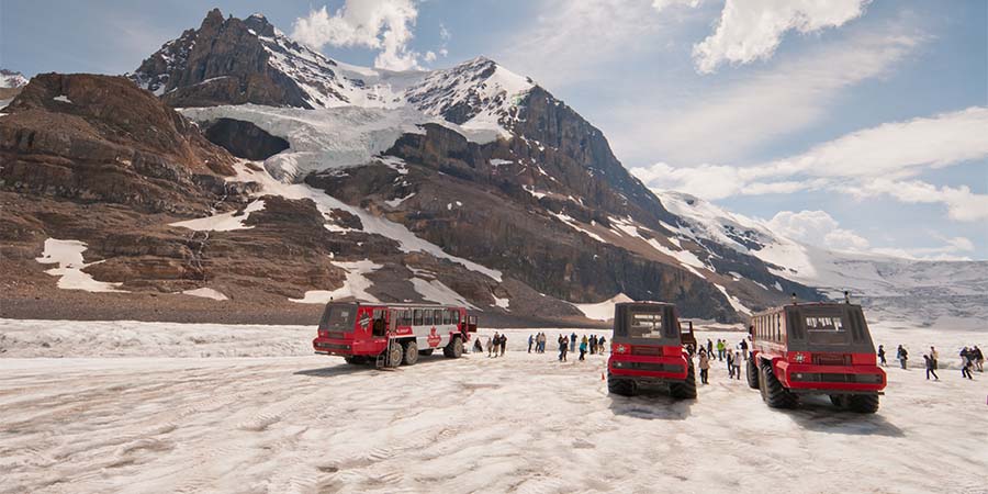 Riding aboard a Columbia Icefield Explorer